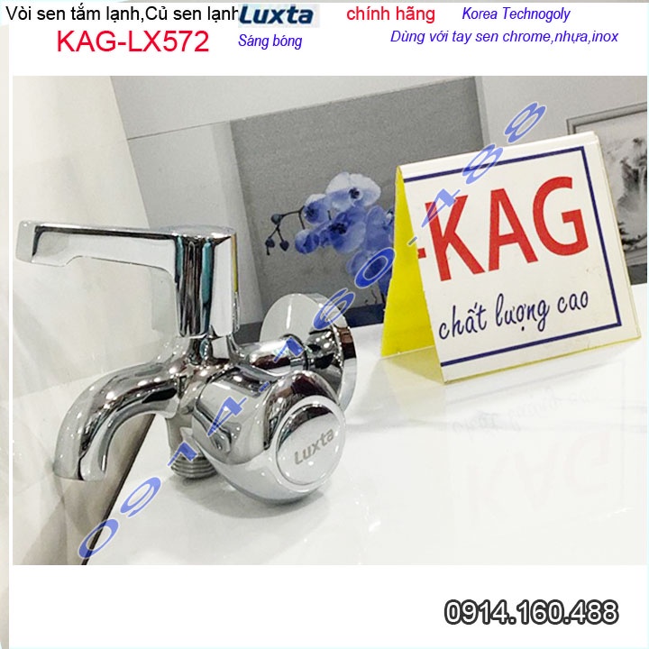 Vòi sen lạnh gắn tường Luxta KAG-LX572 tay gạt, Củ sen nước mạnh chrome bóng thiết kế đẹp chất lượng siêu bền