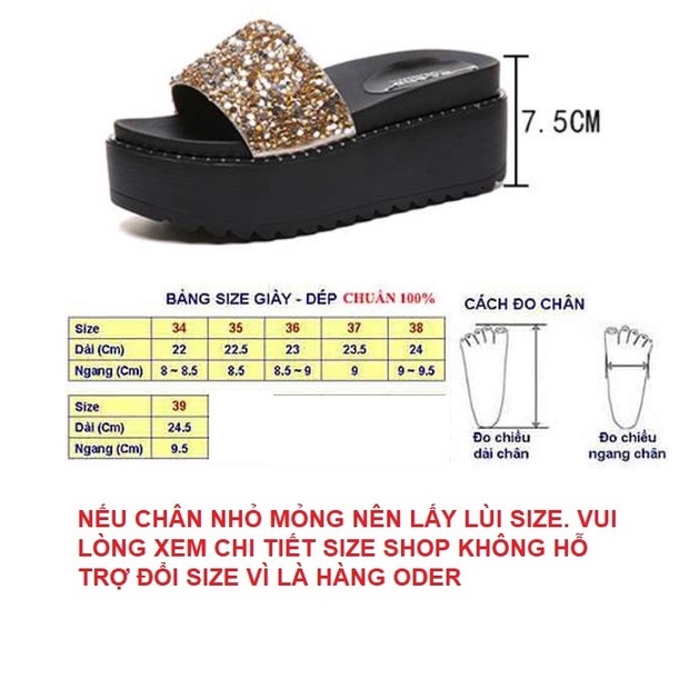 Dép Nữ Đế Xuồng Cao Gót Quai Ngang Đính Cườm Cao 7Cm