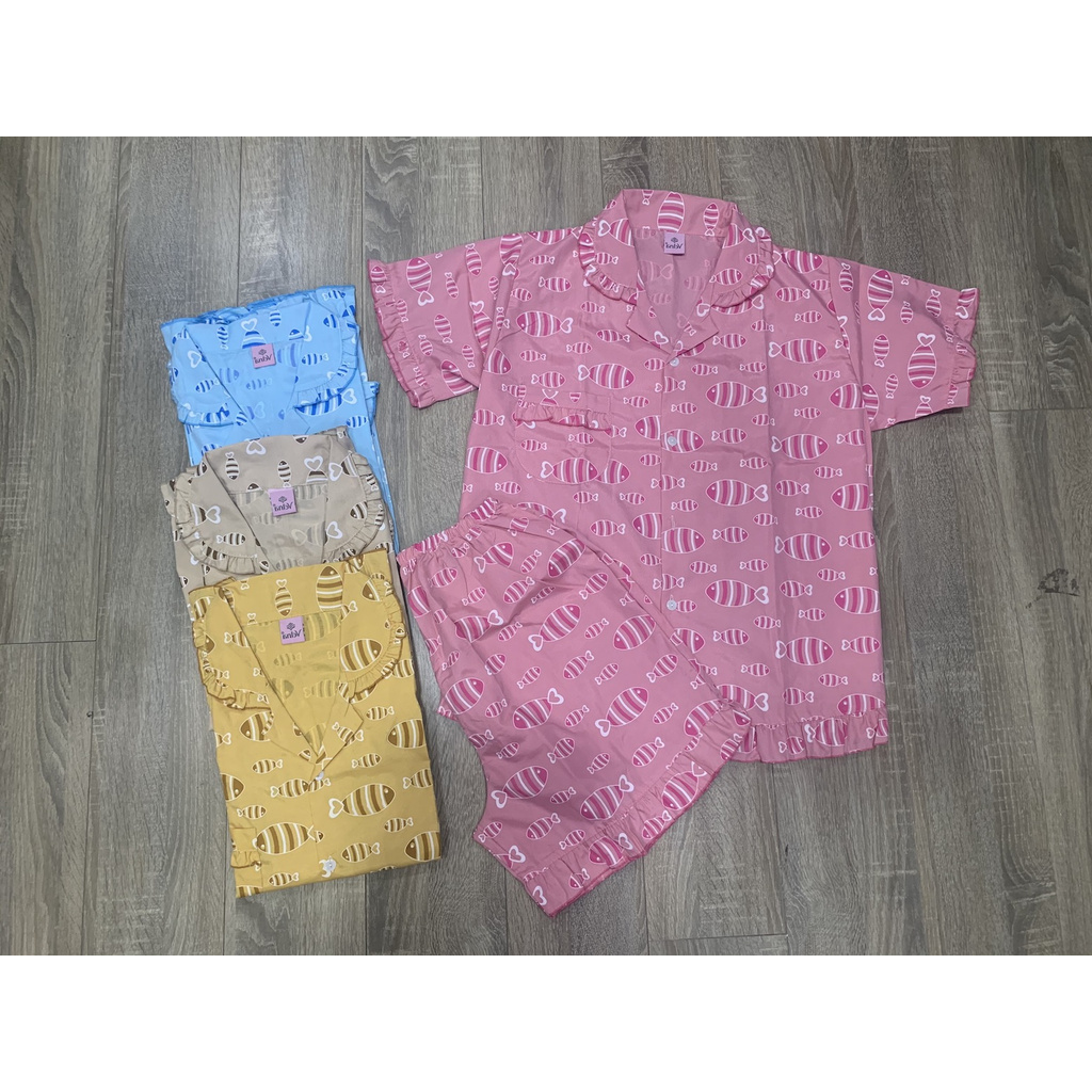 Set Đồ Bộ Hoạ Tiết Cá Mặc Nhà Form To