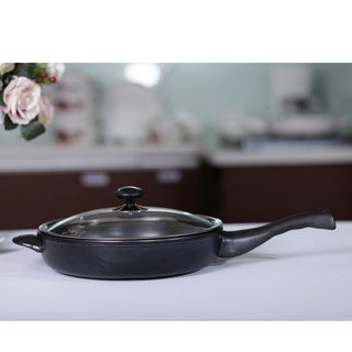 Chảo sứ royalcooks dùng bếp từ phi 30cm - màu đen