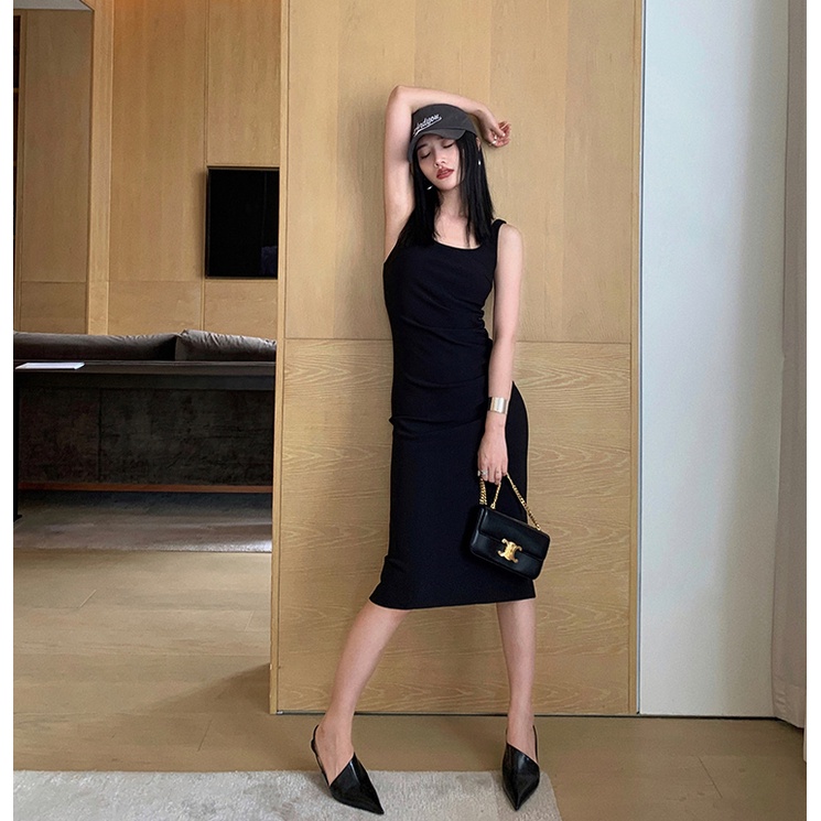 SUXI Đầm Hai Dây Dáng Ôm Dài Thời Trang Mùa Hè Quyến Rũ Cho Nữ