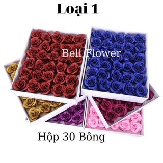 Hộp Hoa Sáp Nhũ Kim Tuyến Thơm Giá Sỉ, 30 Bông Hoa Hồng Sáp Nhũ Đẹp Vĩnh Cửu, Trang Trí Bell flower