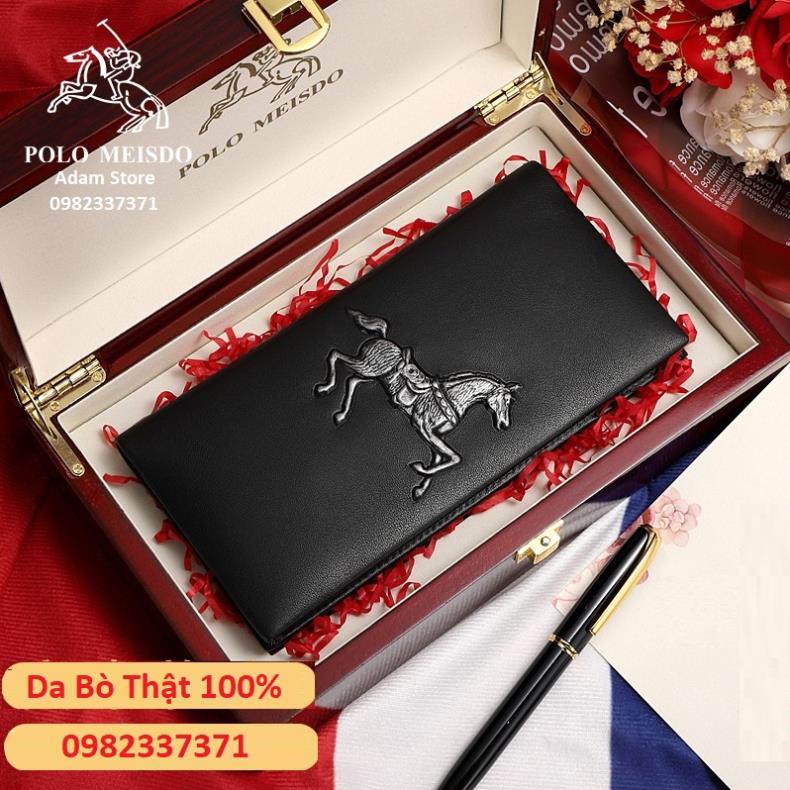 11.11 Ví Cầm Tay Da Thật Nam Nữ Cao Cấp Hàng Hiệu POLO MEISDO Bóp Ví Dài Cầm Tay Nam Nữ Sang Trọng Full Hộp