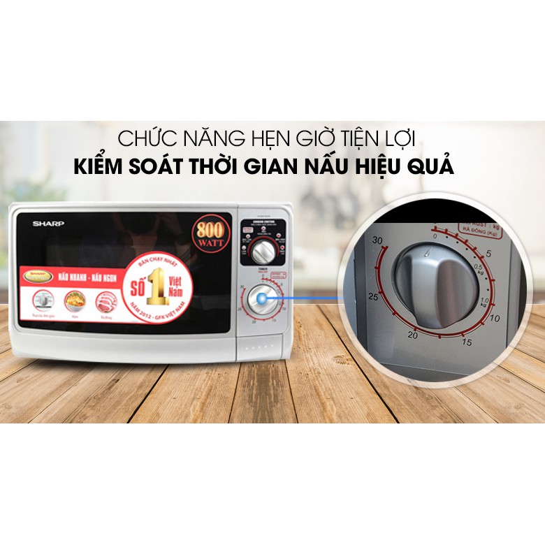 Lò vi sóng Sharp R-20A1(S)VN - Dung tích:22 lít - Sản xuất tại:Thái Lan