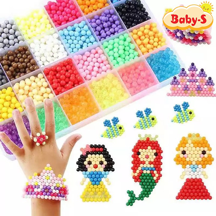 Set đồ chơi xếp hình hạt nhựa sáng tạo rèn luyện tư duy 10 màu sắc cho bé yêu từ 3 tuổi trở lên Baby-S – SDC013