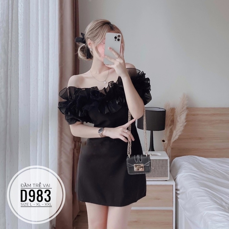 BIGSIZE NHUNG LÊ Đầm trễ vai D983