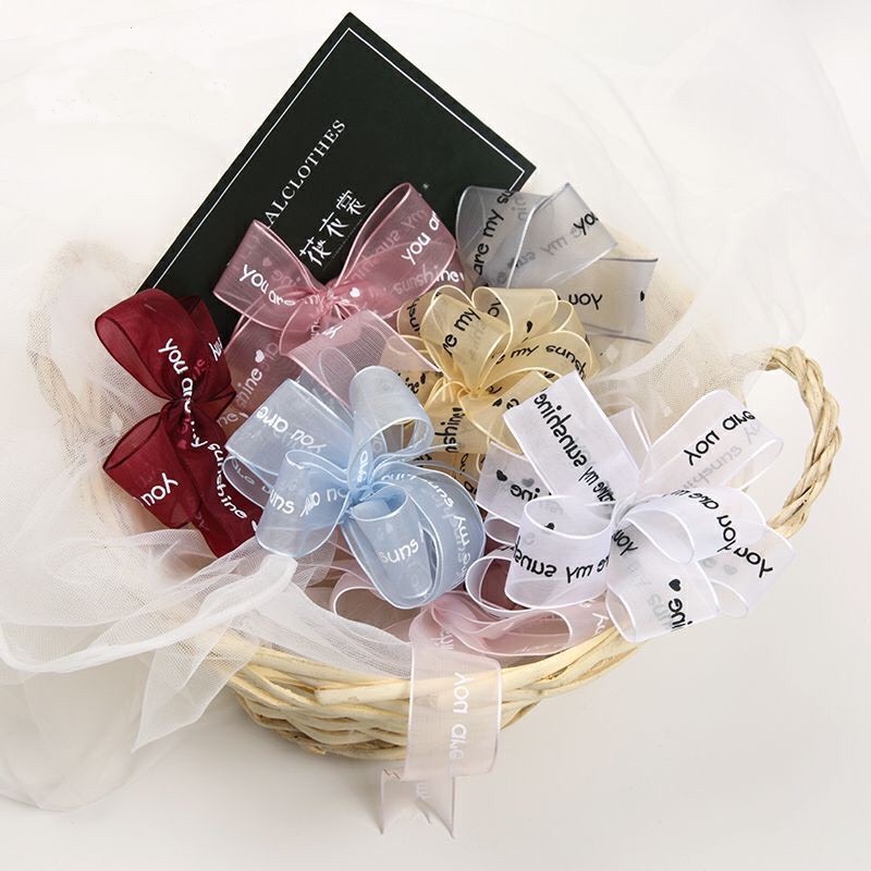 Ruy băng voan chữ 2,5cm I love you three thousand times