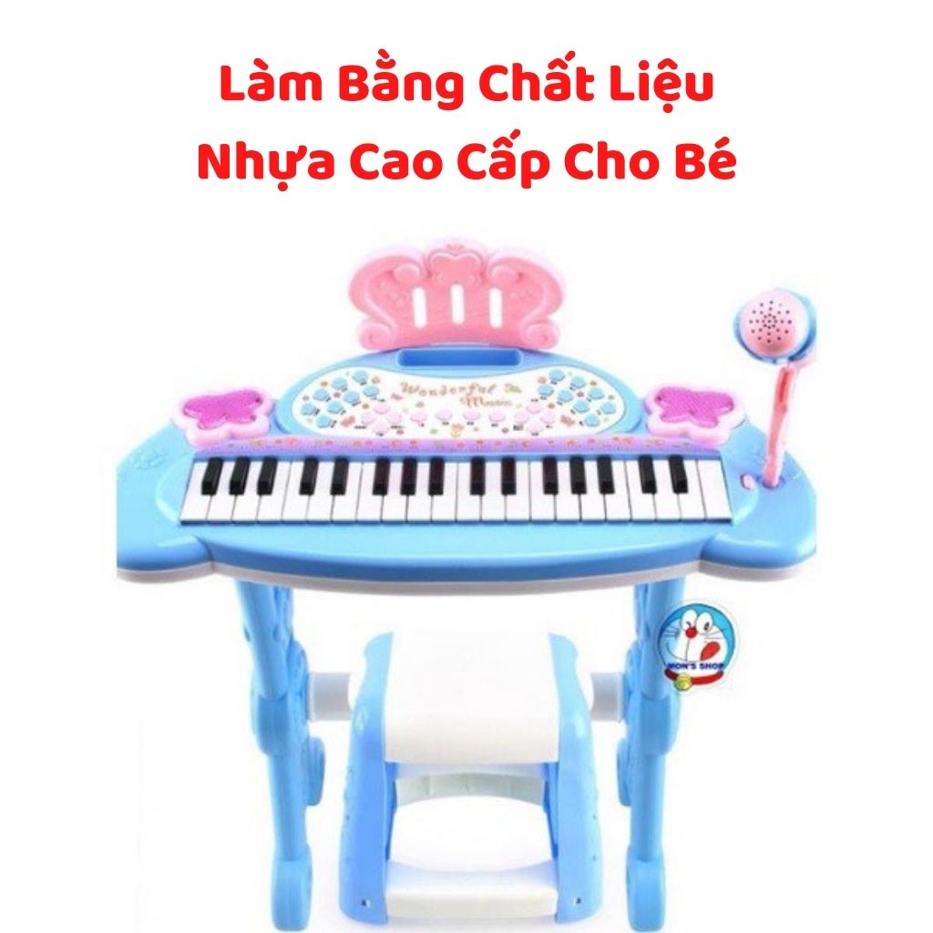 Bộ Đồ Chơi Đàn Piano Cao Cấp Loại 1 Có Micro Kèm Ghế Ngồi Cho Bé Thỏa Sức Sáng Tạo, Alokids Tb