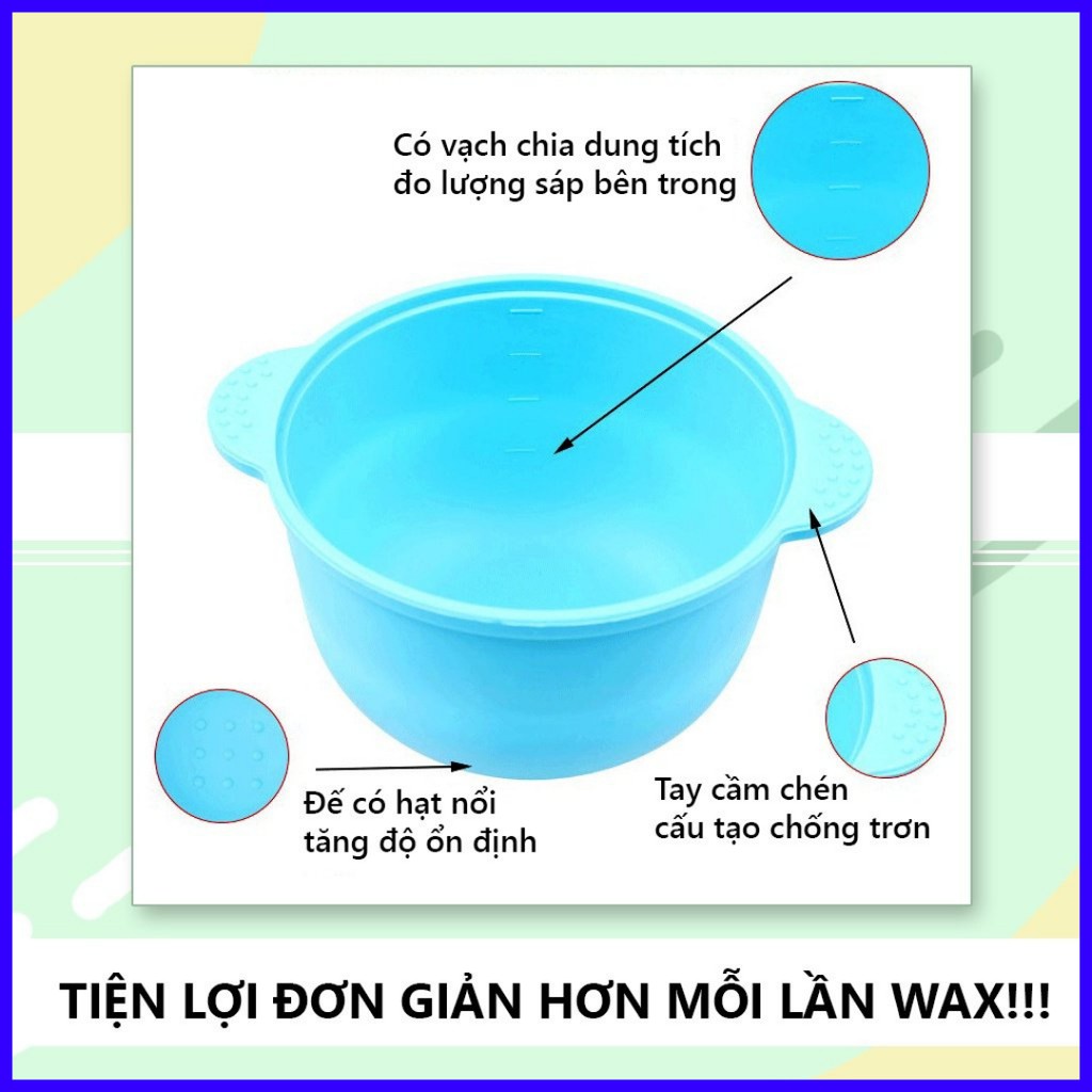 Chén nấu sáp wax lông nóng SILICON Chống Dính, chén SILICON nấu sáp wax lông nóng hật đậu hard wax beans, màu ngẫu nhiên