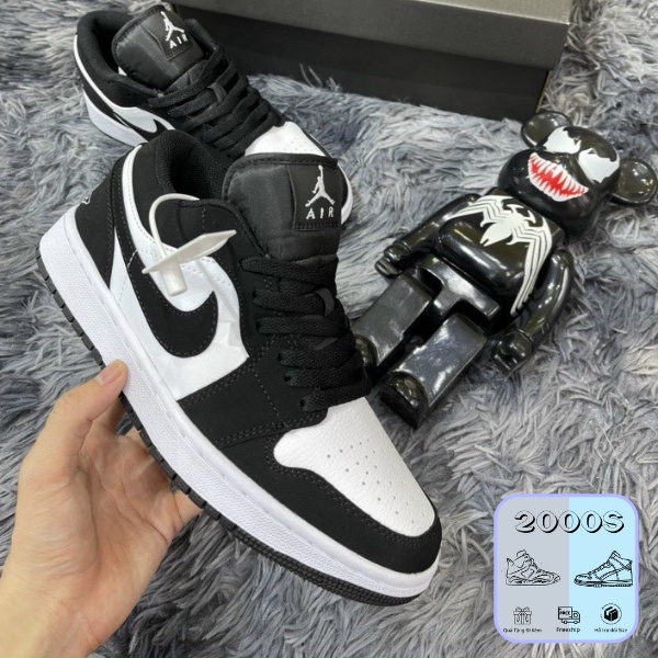 Giày Thể Thao Nam Nữ JORDAN PANDA 1;1 , giày jordan 1 đen trắng, giày jd Cổ Thấp Nam Nữ
