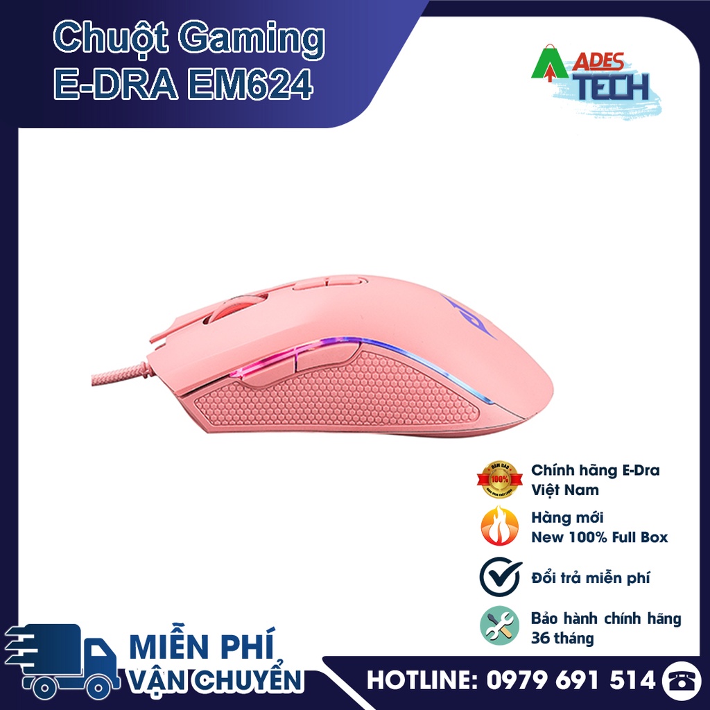 Chuột Gaming EDra EM624 RGB/ 6662IC / DPI 12000 - Bảo hành 12 tháng