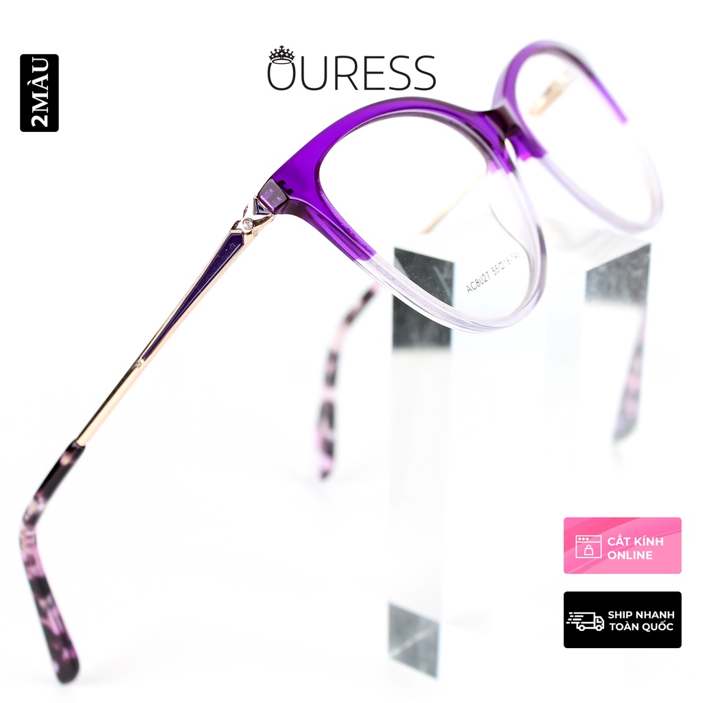 Gọng kính nhựa acetate thời trang cao cấp dáng mắt mèo Ouress ac8027