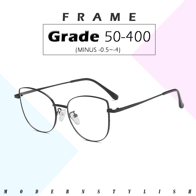 Kính Mát Mắt Mèo Nữ Gọng Kim Loại Chống Bức Xạ