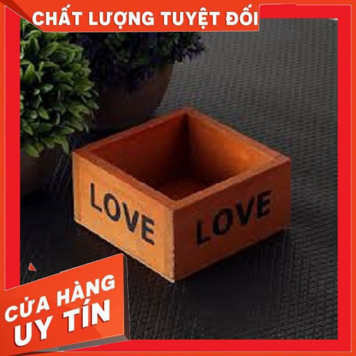 Hộp gỗ vuông 10 x 10 ❌ FREE SHIP ❌  phụ kiện trang trí tiểu cảnh