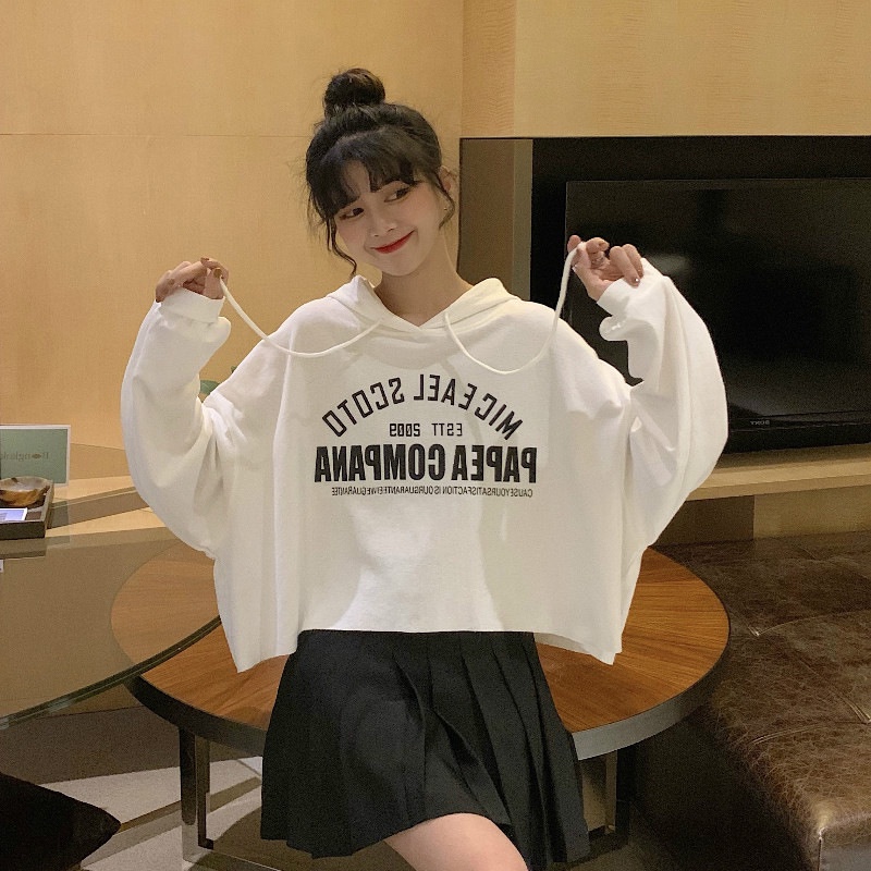 Áo hoodie tay dài dáng rộng kiểu dáng thời trang Hàn Quốc | BigBuy360 - bigbuy360.vn