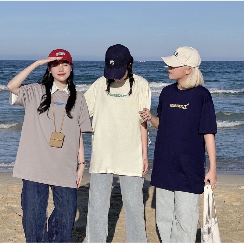 XPstore Áo Thun tay lỡ unisex Missout Nam/Nữ (Ảnh thật)