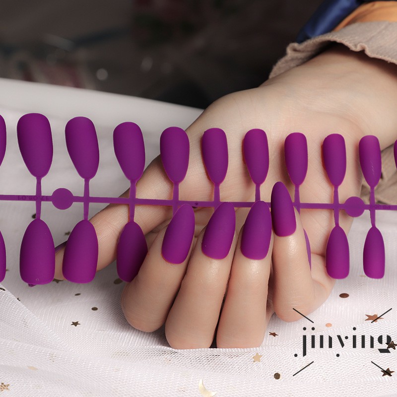 GETNOIVAS [Hàng mới về] Móng tay giả dài màu trơn thời trang cho nữ