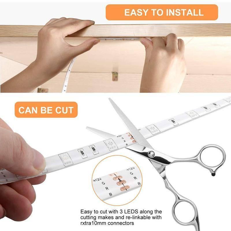 Dây Đèn LED Rgb 5M 30LED/M 5050 Chống Nước Điều Khiển Từ Xa 44 Phím IR DC12V