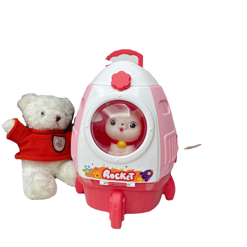 Đồ chơi thú bông cho bé, đồ chơi đóng vai chăm sóc thú cưng cho bé, balo đồ chơi chăm sóc mèo, chó