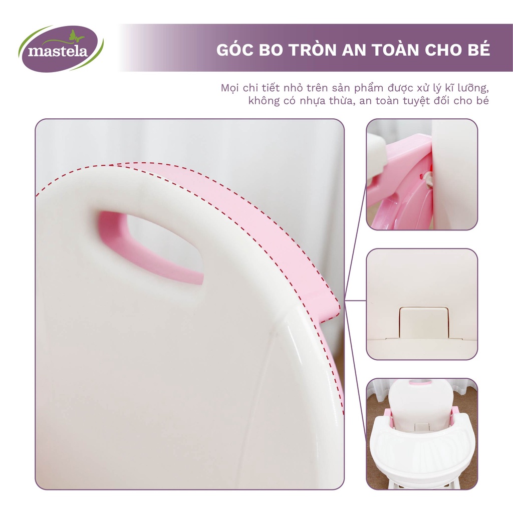 Ghế ngồi ăn dặm cho bé nâng hạ độ cao Mastela 07110 / 07112 hàng chính hãng 4babies