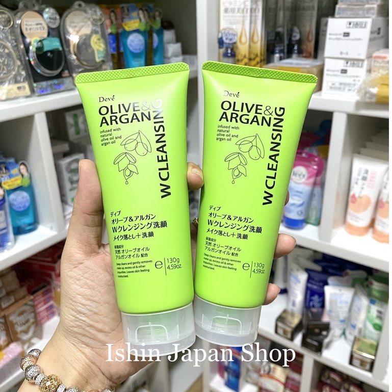 Sữa Rửa Mặt Tẩy Trang Deve từ Dầu Olive &amp; Argan Nhật Bản 130g