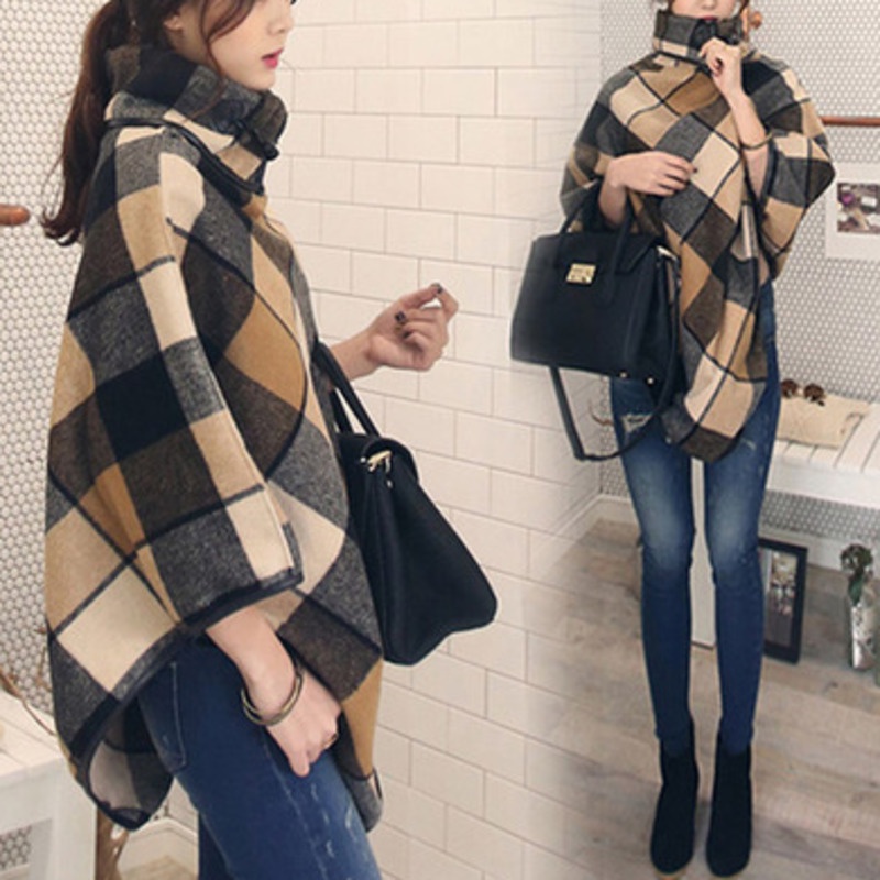 Áo Choàng Dáng Rộng Họa Tiết Kẻ Ô Vuông Cỡ Lớn Phong Cách Cổ Điển Thời Trang Cho Nữ | BigBuy360 - bigbuy360.vn