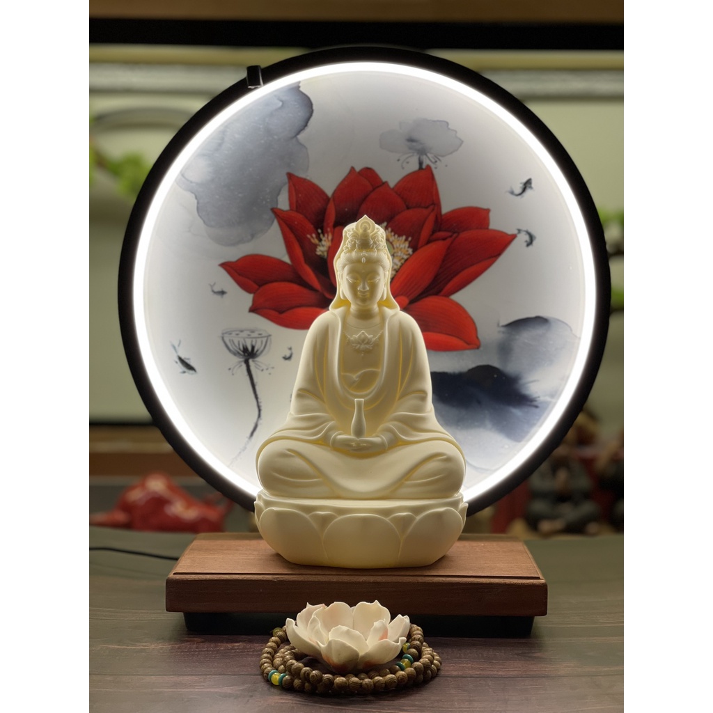 Đèn LED xông trầm có tranh trang trí tượng, tiểu cảnh  - Tự Thanh