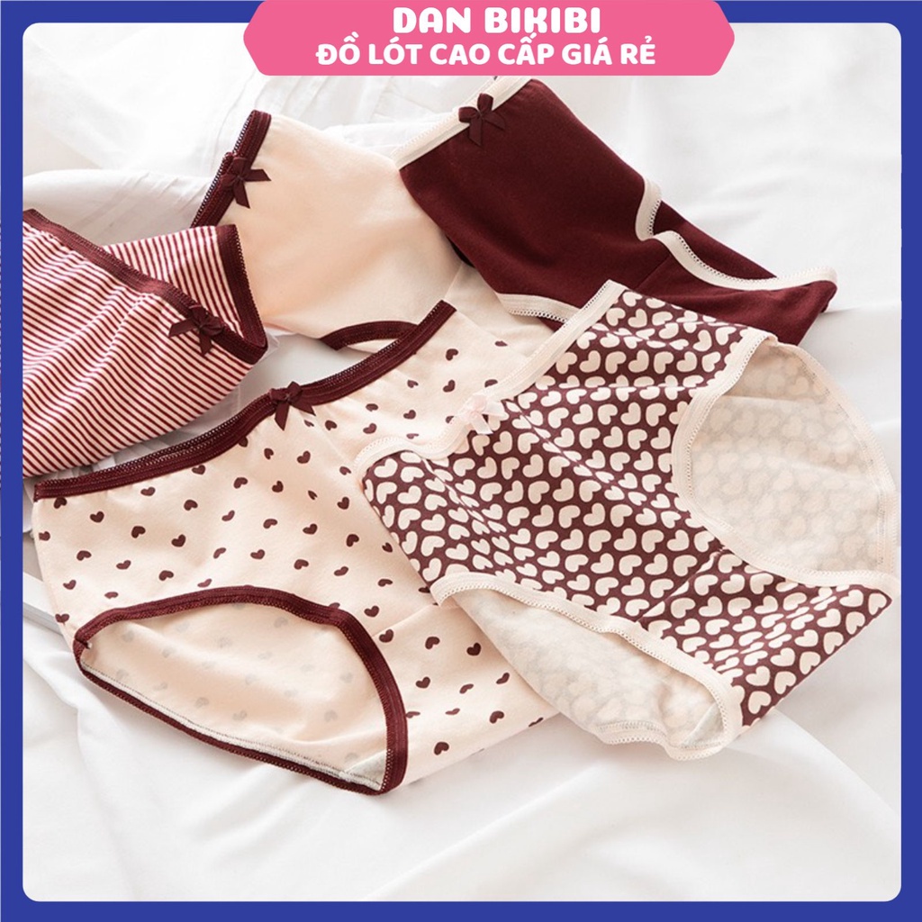 Quần Lót Nữ Cotton Set quần lót cotton mềm mịn tông tim đỏ 2809