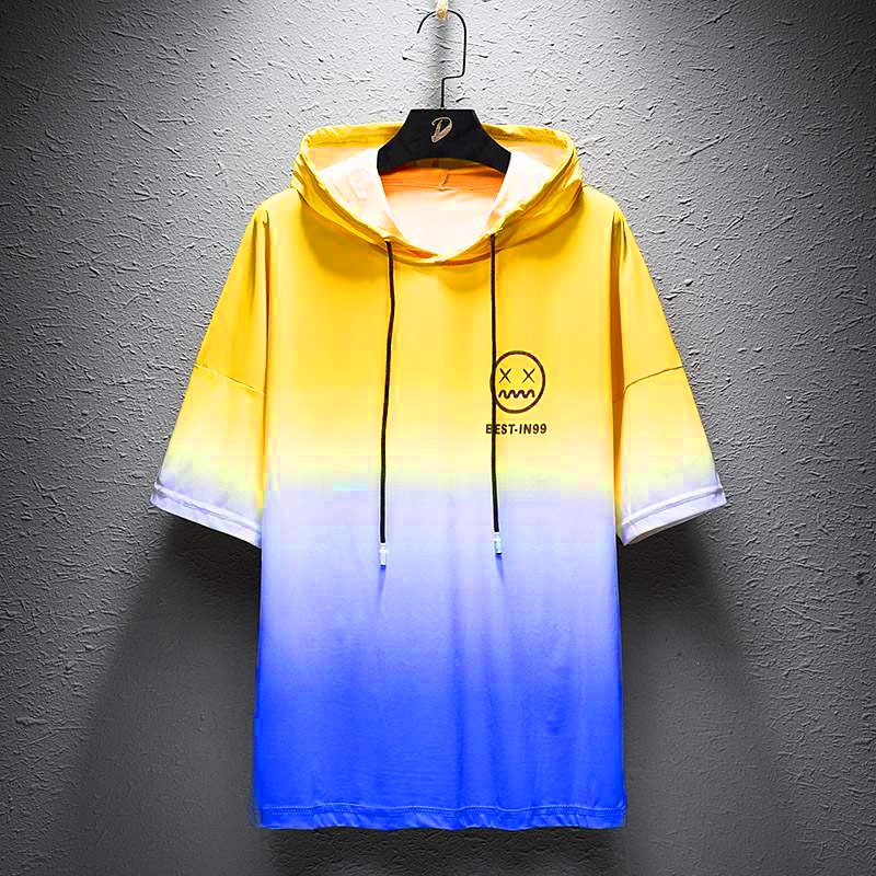 Bộ Đồ Thun Nam Có Mũ Thời Trang Loang In Họa Tiết Mặt Mếu Tinh Tế Zenkonam MEN QA 105C Y