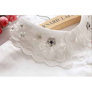 CỔ ÁO RỜI HOA VOAN 2 LỚP