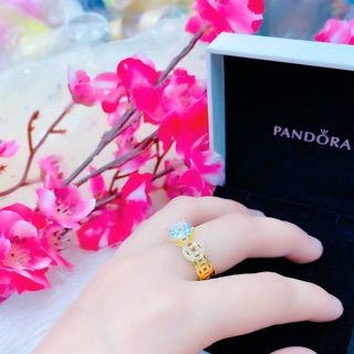 Nhẫn đồng xu xoàn italy mạ vàng 18k