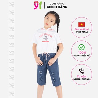 Quần jeans lửng YF wash bụi cá tính, YQX030-1, có thun co giãn thoải mái thumbnail