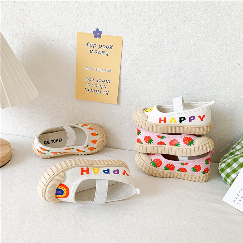 Giày Vải Canvas In Họa Tiết Xinh Xắn Cho Bé Gái
