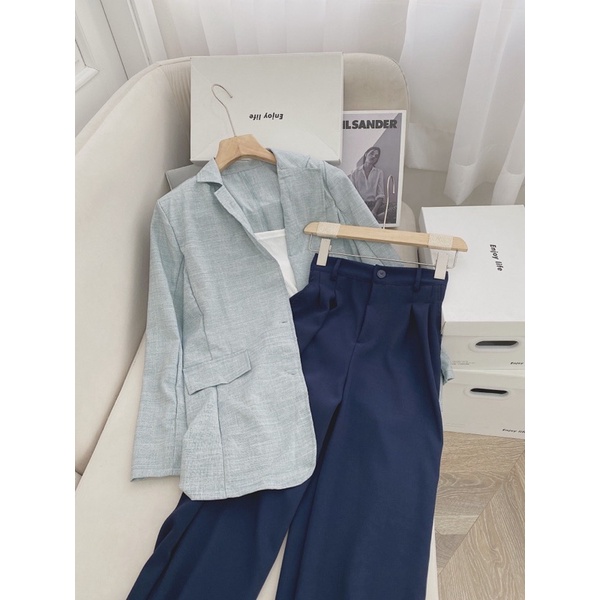 SET VEST 3 MÓN : ÁO VEST XANH TÂY + ÁO LÓT + QUẦN BAGGY TÂY