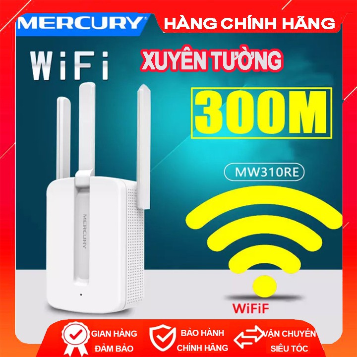 Bảng giá [Kích sóng Mercury] Bộ kích sóng wifi 3 râu Mercury không dây MW310RE rẻ vô địch Phong Vũ