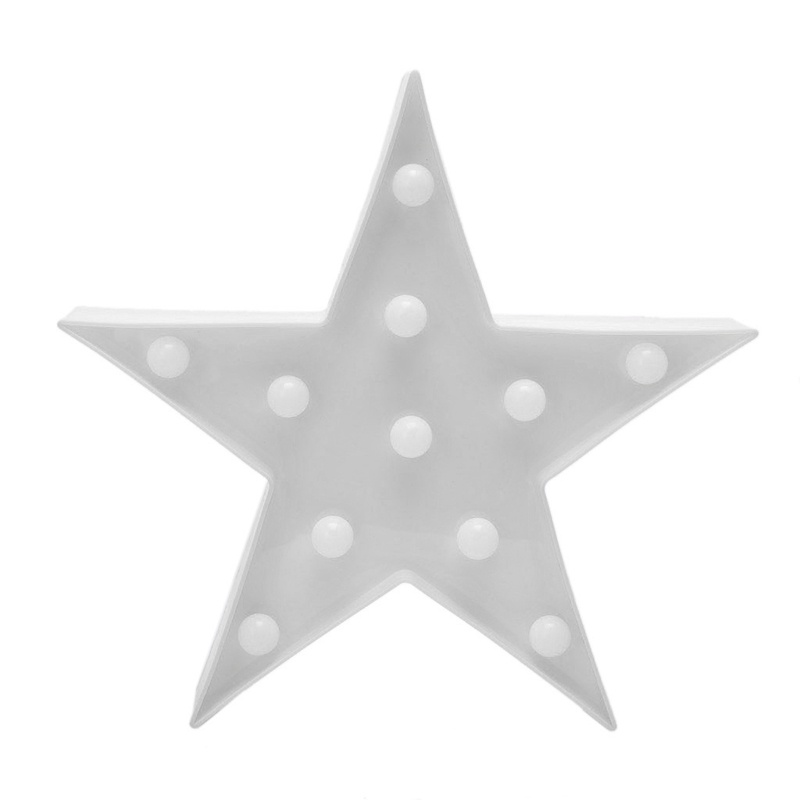 Đèn LED 3D 11 Bóng Hình Ngôi Sao Chạy Bằng Pin Màu Trắng