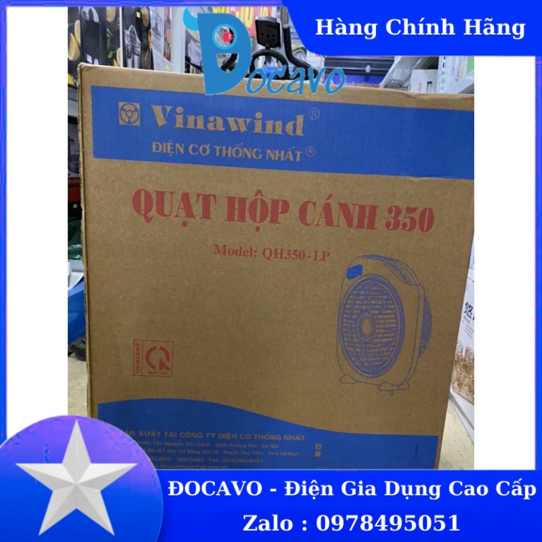 Quạt hộp ĐIỆN CƠ THỐNG NHẤT VINAWIND cánh 350 -LP có công tắc tự ngắt khi quạt đổ Đocavo xincosmetics