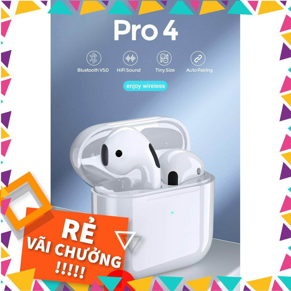 Tai nghe bluetooth Airpod Pro 4 bản cao cấp định vị đổi tên Bluetooth 5.0 Âm Thanh Cực Tốt Đàm Thoại Sắc Nét