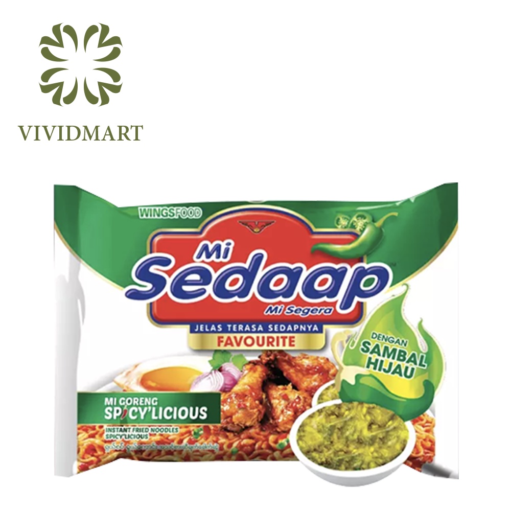 MÌ XÀO KHÔ ĂN LIỀN GORENG SEDAAP 05 VỊ: GÀ RÁN, CAY, KHÔNG CAY, SA TẾ TÔM, ỚT XANH – INDOMIE INDONESIA – GÓI87G