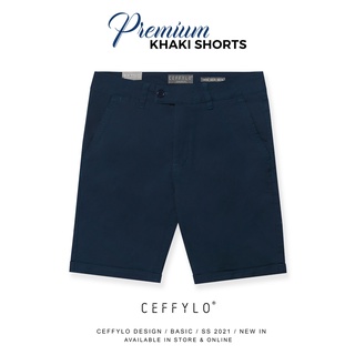 Quần sooc khaki trơn xanh cổ vịt, chất liệu khaki co giãn form slimfit ceffylo