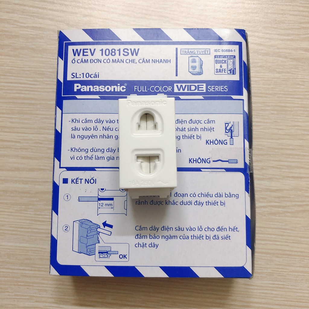 Ổ cắm đơn có màng che Panasonic