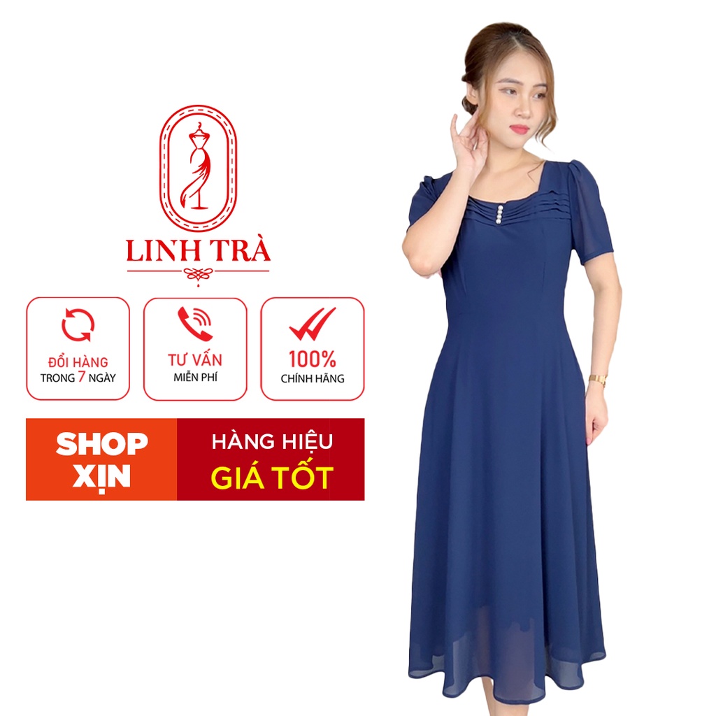(TM 460) Cao Cấp Vải Voan Chiffon Thoải Mái Quý Phái Dễ Mặc Cho Tuổi Trung Niên