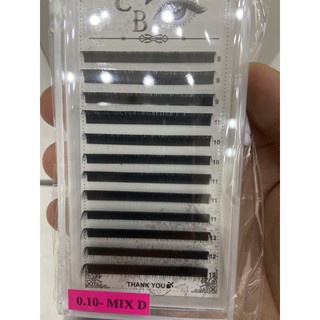 Mi mix độ cong C ,CC, D,U( 8-13mm) Dày 0.05- 0.07- 0.10- 0.12- 0.15_mi khay- nối mi - tạo fan - dụng cụ nối mi