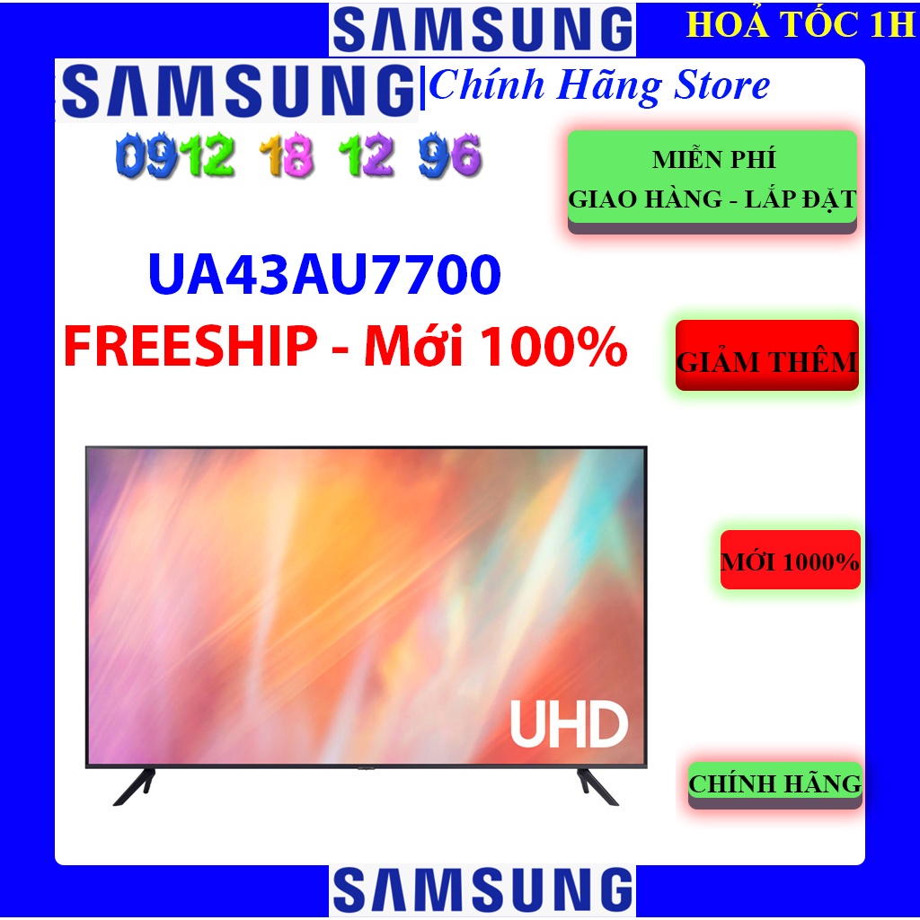 [Mã ELHAMS5 giảm 6% đơn 300K] Samsung 43AU7700 _ Smart Tivi Samsung 4K 43 inch UA43AU7700