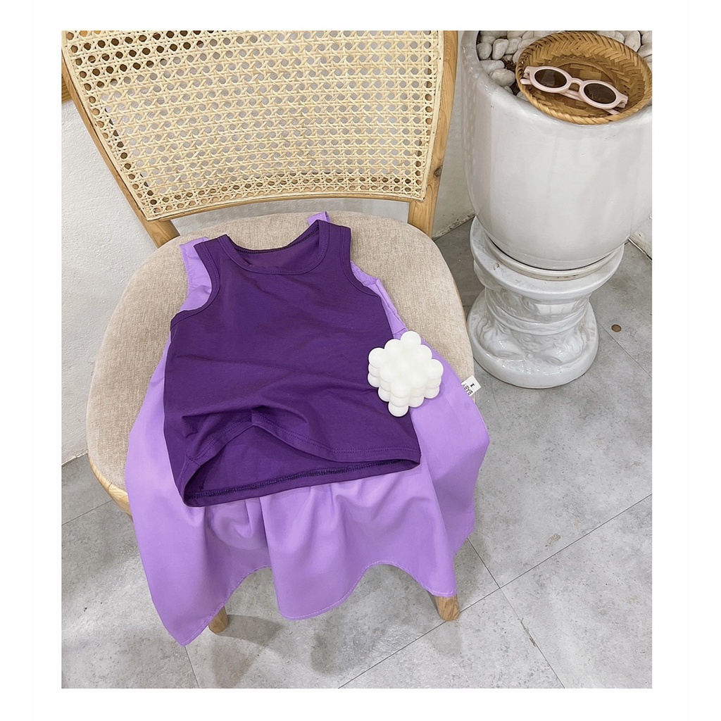 Set Áo Váy Tiểu Thư Dáng Yếm Dài Chất Thô Hàn Mềm Mại Thoáng Mát Ngọc Thảo KidStore cho bé từ 10 đến 24kg