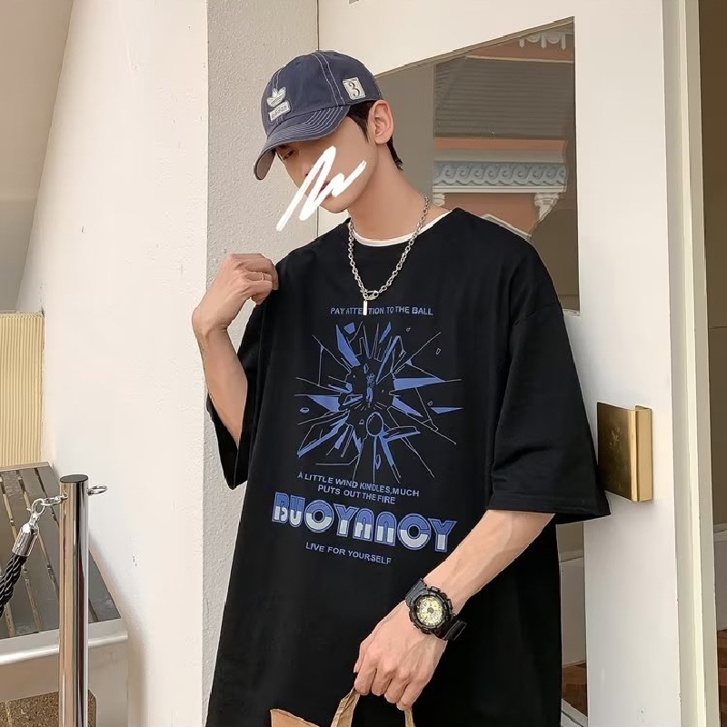 Áo Thun Tay Ngắn Dáng Rộng In Họa Tiết Hoạt Hình Phong Cách Hip Hop Thời Trang Mùa Hè Cho Nam Và Nữ size M-8XL