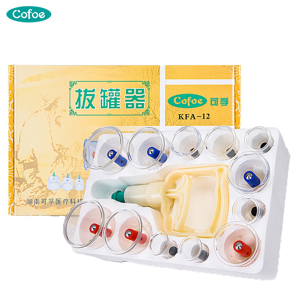 Set 12 phụ kiện giác hơi mát xa Cofoe thải độc phong cách y học Trung Hoa