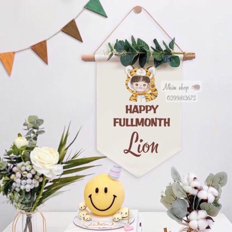 Cờ  Happy FullMonth  phong cách INS Hàn Quốc