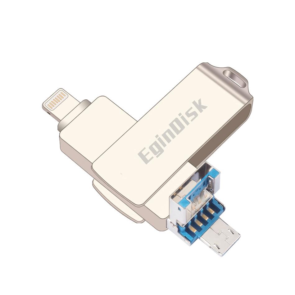 OTG Usb Flash Drive 128GB For iPhone / iPad / Android Phone USB 3.0 Flash Disk