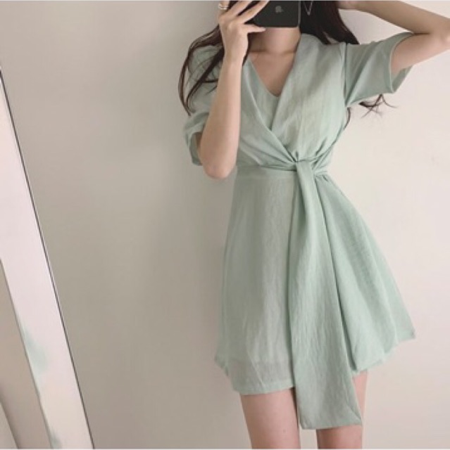 (r133) đầm ulzzang thắt eo hàng order 6-9 ngày